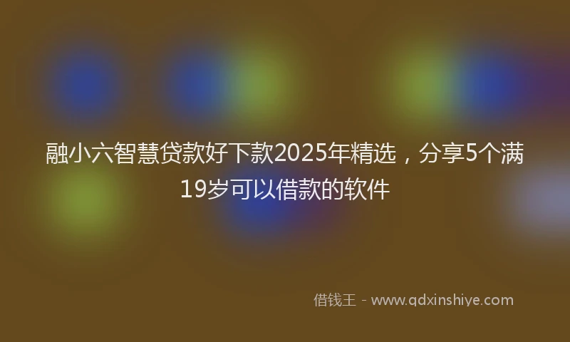 融小六智慧贷款好下款2025年精选，分享5个满19岁可以借款的软件