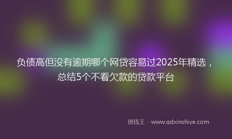 负债高但没有逾期哪个网贷容易过2025年精选，总结5个不看欠款的贷款平台