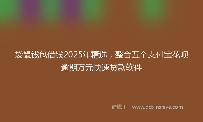 袋鼠钱包借钱2025年精选，整合五个支付宝花呗逾期万元快速贷款软件
