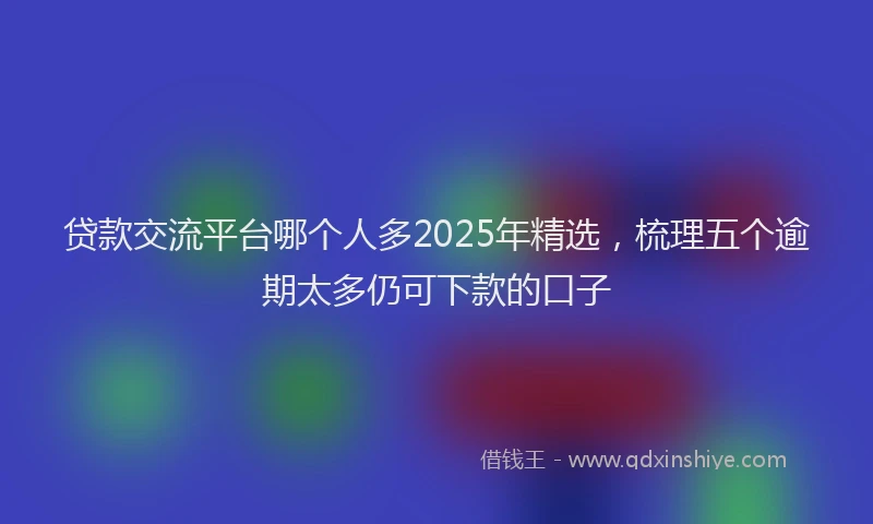 贷款交流平台哪个人多2025年精选，梳理五个逾期太多仍可下款的口子