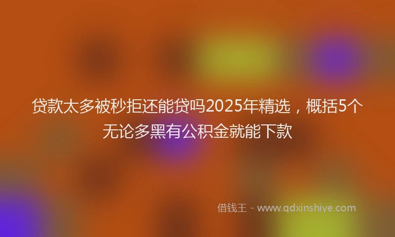 贷款太多被秒拒还能贷吗2025年精选，概括5个无论多黑有公积金就能下款