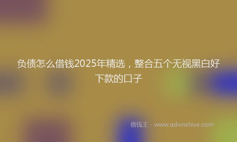负债怎么借钱2025年精选，整合五个无视黑白好下款的口子