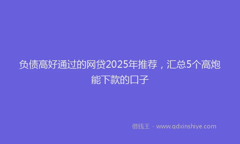 负债高好通过的网贷2025年推荐，汇总5个高炮能下款的口子