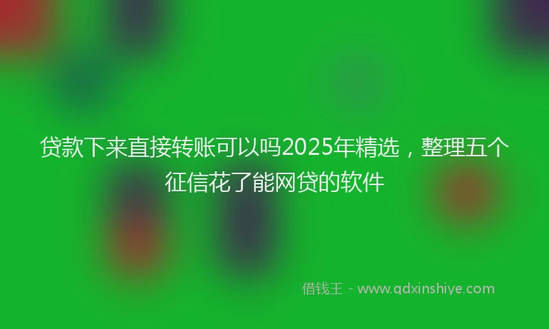 贷款下来直接转账可以吗2025年精选，整理五个征信花了能网贷的软件