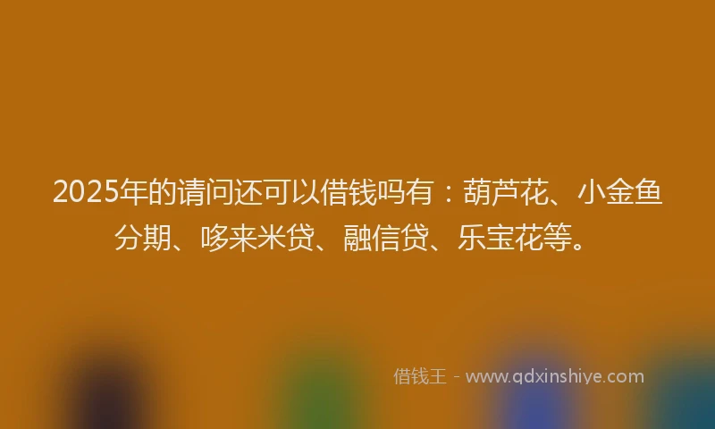 2025年的请问还可以借钱吗有：葫芦花、小金鱼分期、哆来米贷、融信贷、乐宝花等。