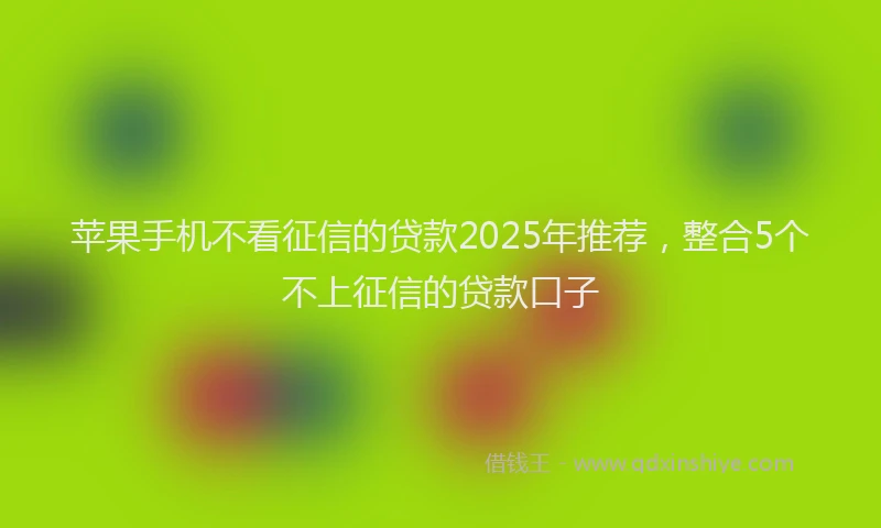 苹果手机不看征信的贷款2025年推荐，整合5个不上征信的贷款口子