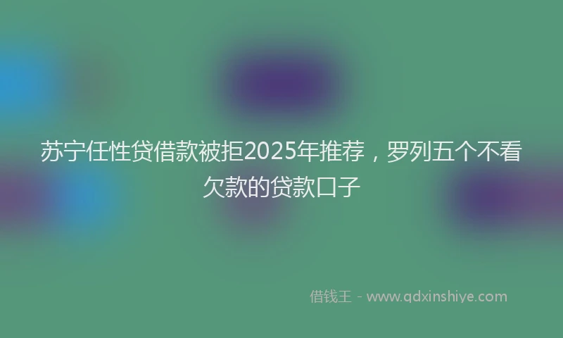 苏宁任性贷借款被拒2025年推荐，罗列五个不看欠款的贷款口子