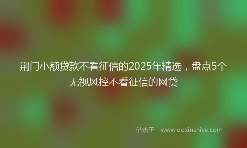荆门小额贷款不看征信的2025年精选，盘点5个无视风控不看征信的网贷