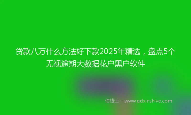 贷款八万什么方法好下款2025年精选，盘点5个无视逾期大数据花户黑户软件