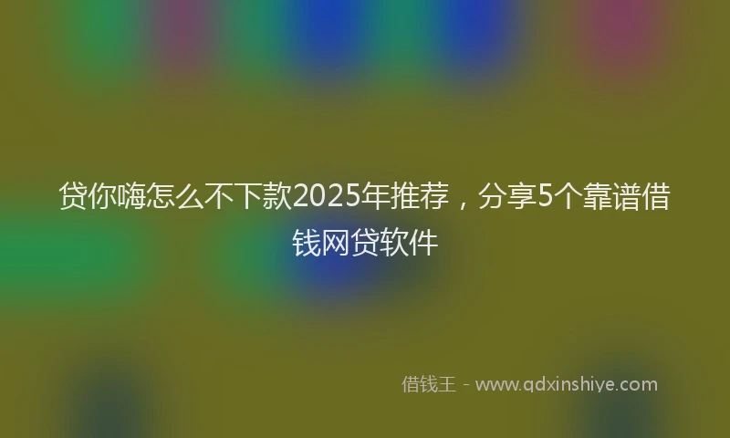 贷你嗨怎么不下款2025年推荐，分享5个靠谱借钱网贷软件