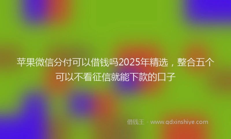 苹果微信分付可以借钱吗2025年精选，整合五个可以不看征信就能下款的口子