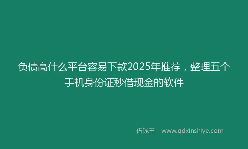 负债高什么平台容易下款2025年推荐，整理五个手机身份证秒借现金的软件