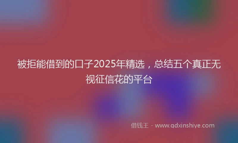 被拒能借到的口子2025年精选，总结五个真正无视征信花的平台