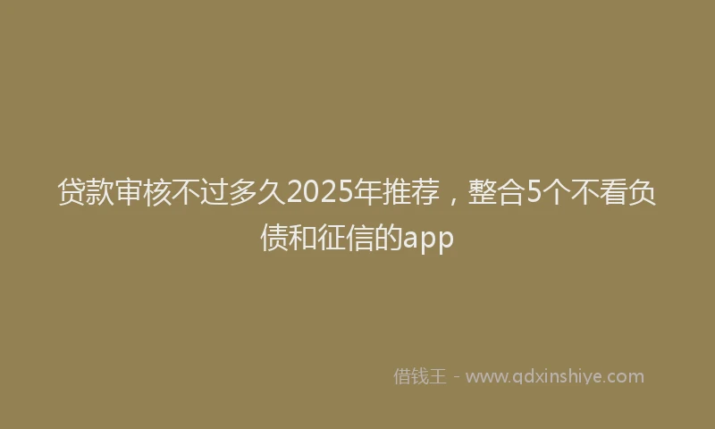 贷款审核不过多久2025年推荐，整合5个不看负债和征信的app