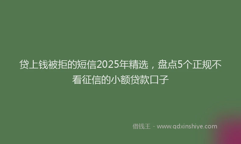 贷上钱被拒的短信2025年精选，盘点5个正规不看征信的小额贷款口子
