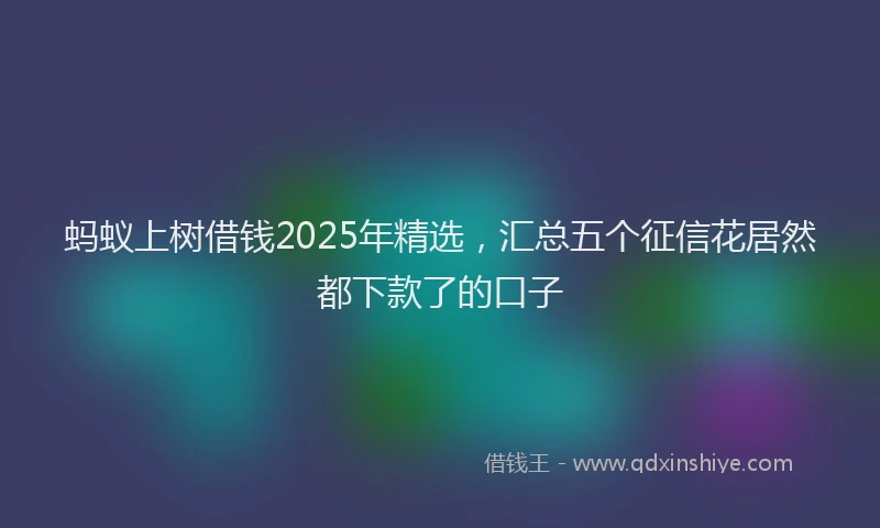 蚂蚁上树借钱2025年精选，汇总五个征信花居然都下款了的口子