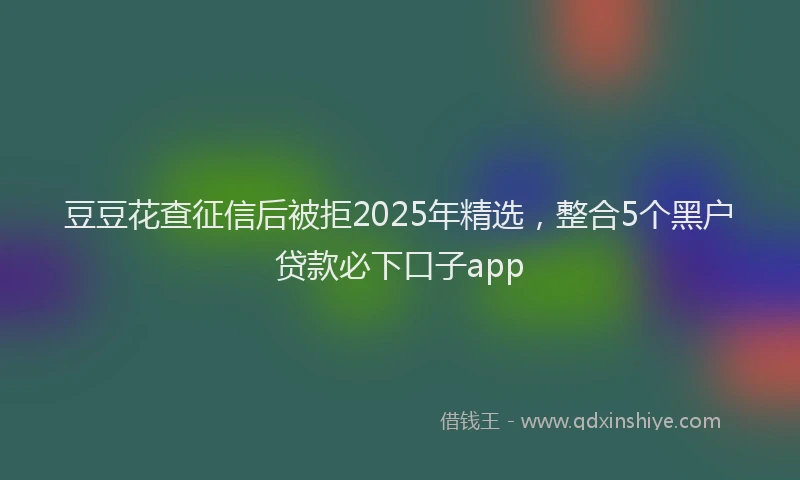 豆豆花查征信后被拒2025年精选，整合5个黑户贷款必下口子app