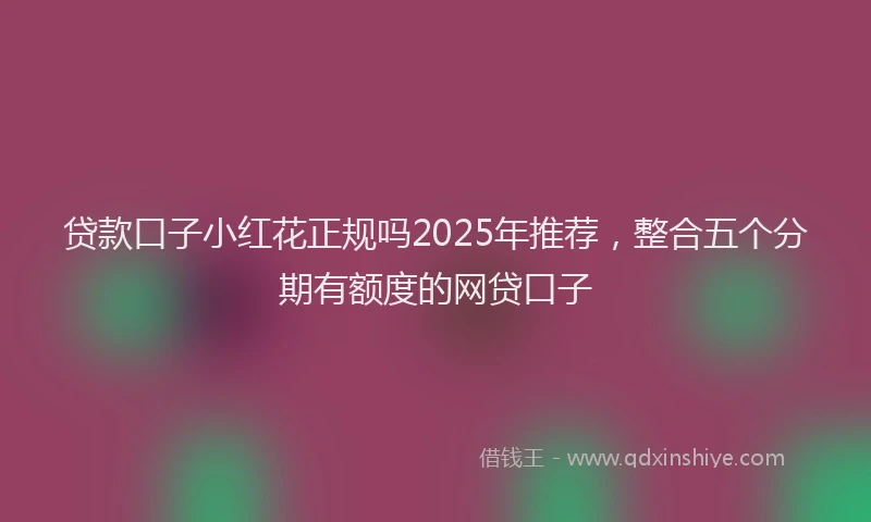 贷款口子小红花正规吗2025年推荐，整合五个分期有额度的网贷口子