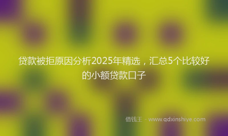 贷款被拒原因分析2025年精选，汇总5个比较好的小额贷款口子