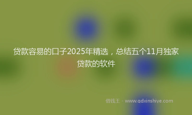 贷款容易的口子2025年精选，总结五个11月独家贷款的软件