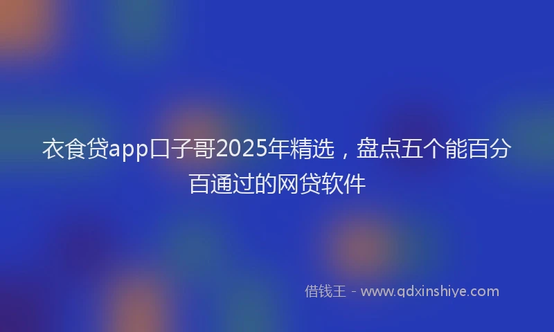 衣食贷app口子哥2025年精选，盘点五个能百分百通过的网贷软件