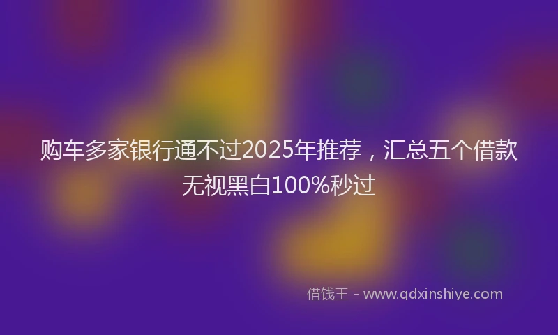 购车多家银行通不过2025年推荐，汇总五个借款无视黑白100%秒过