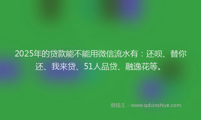 2025年的贷款能不能用微信流水有：还呗、替你还、我来贷、51人品贷、融逸花等。