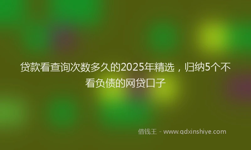 贷款看查询次数多久的2025年精选，归纳5个不看负债的网贷口子