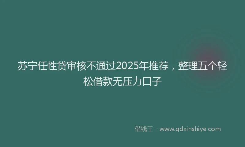 苏宁任性贷审核不通过2025年推荐，整理五个轻松借款无压力口子