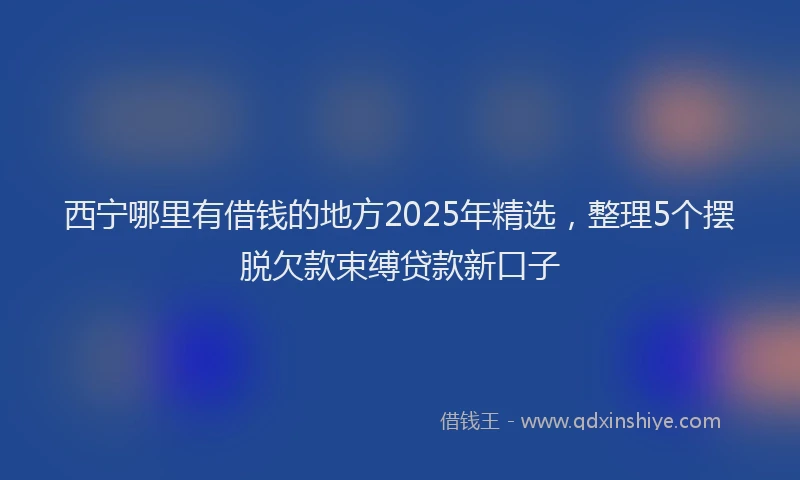 西宁哪里有借钱的地方2025年精选，整理5个摆脱欠款束缚贷款新口子