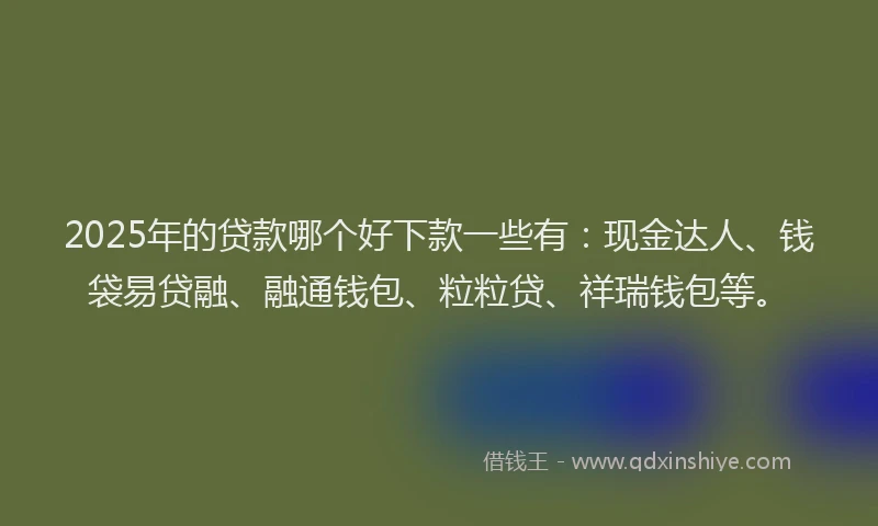2025年的贷款哪个好下款一些有：现金达人、钱袋易贷融、融通钱包、粒粒贷、祥瑞钱包等。