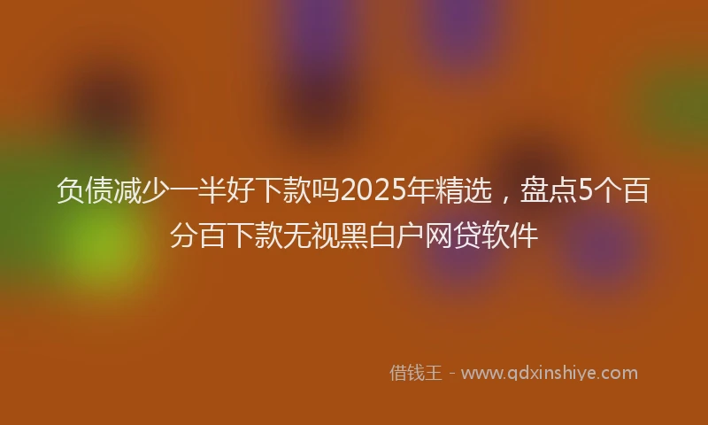 负债减少一半好下款吗2025年精选，盘点5个百分百下款无视黑白户网贷软件