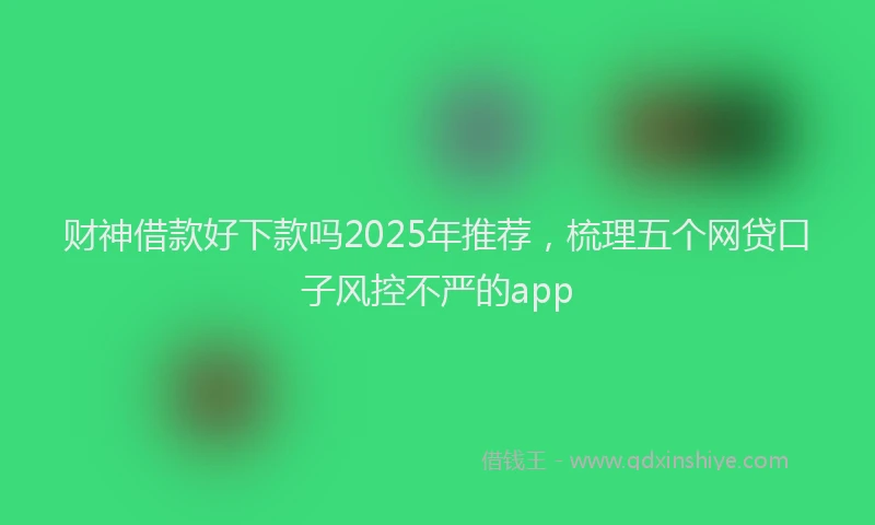 财神借款好下款吗2025年推荐，梳理五个网贷口子风控不严的app