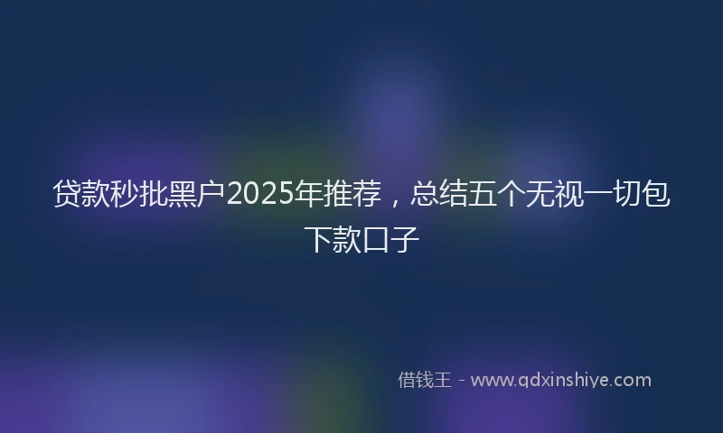 贷款秒批黑户2025年推荐，总结五个无视一切包下款口子