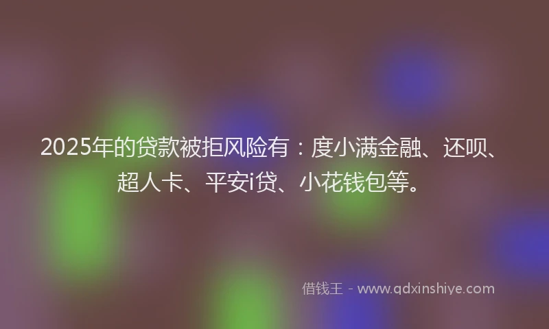 2025年的贷款被拒风险有：度小满金融、还呗、超人卡、平安i贷、小花钱包等。