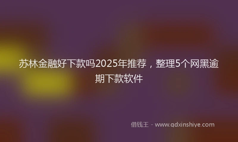 苏林金融好下款吗2025年推荐，整理5个网黑逾期下款软件