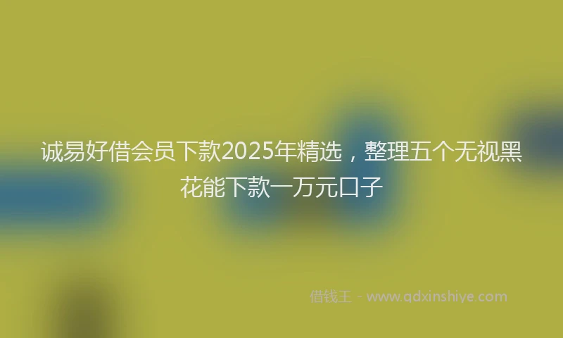 诚易好借会员下款2025年精选，整理五个无视黑花能下款一万元口子