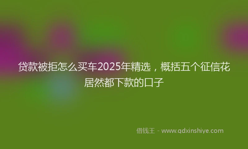 贷款被拒怎么买车2025年精选，概括五个征信花居然都下款的口子