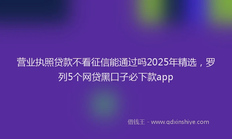 营业执照贷款不看征信能通过吗2025年精选，罗列5个网贷黑口子必下款app