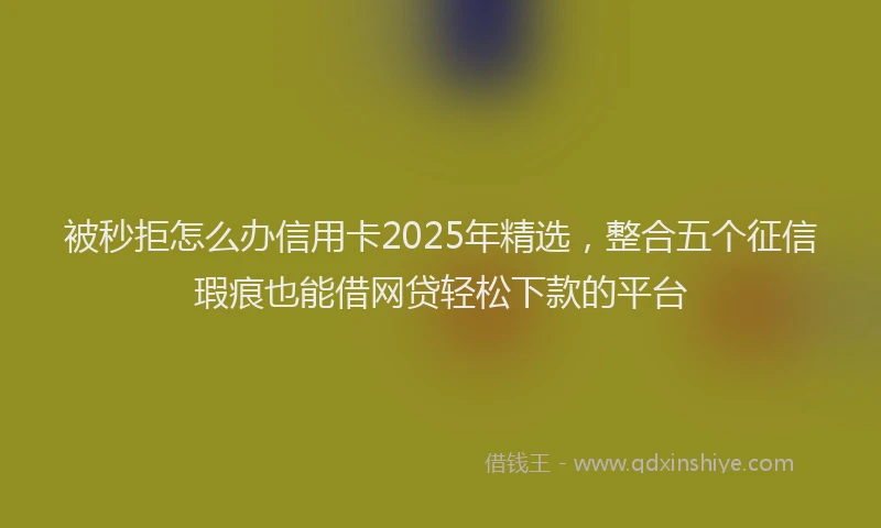 被秒拒怎么办信用卡2025年精选，整合五个征信瑕疵也能借网贷轻松下款的平台