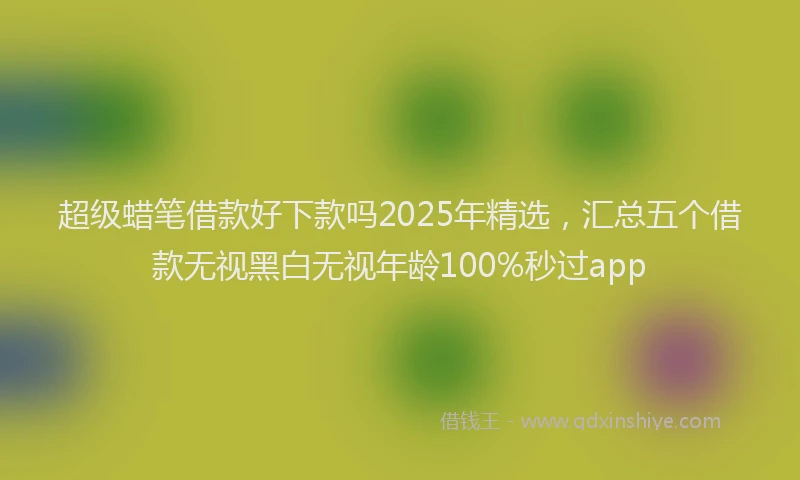 超级蜡笔借款好下款吗2025年精选，汇总五个借款无视黑白无视年龄100%秒过app