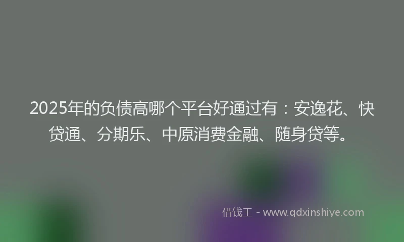 2025年的负债高哪个平台好通过有：安逸花、快贷通、分期乐、中原消费金融、随身贷等。