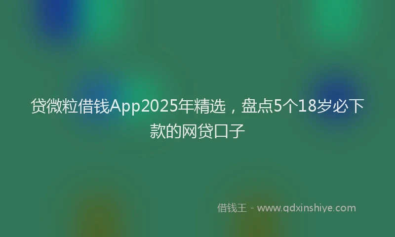 贷微粒借钱App2025年精选，盘点5个18岁必下款的网贷口子