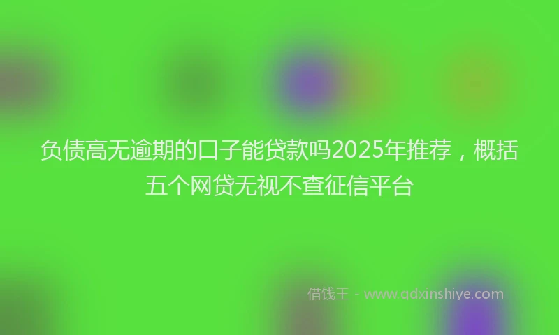 负债高无逾期的口子能贷款吗2025年推荐，概括五个网贷无视不查征信平台