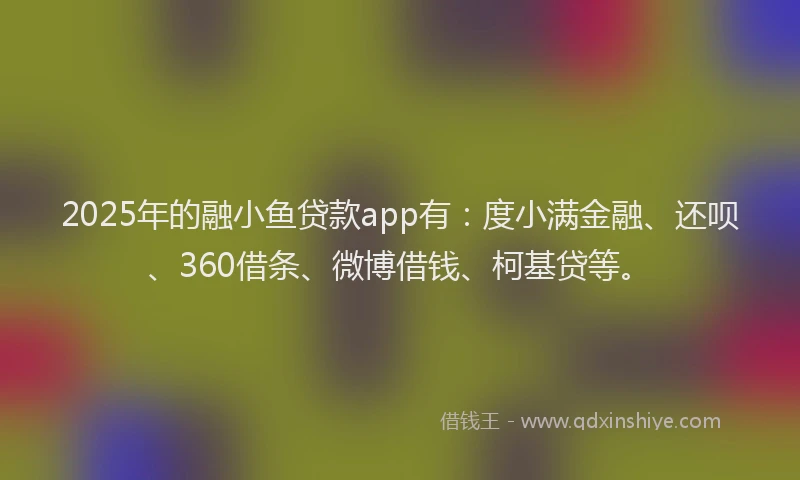 2025年的融小鱼贷款app有：度小满金融、还呗、360借条、微博借钱、柯基贷等。