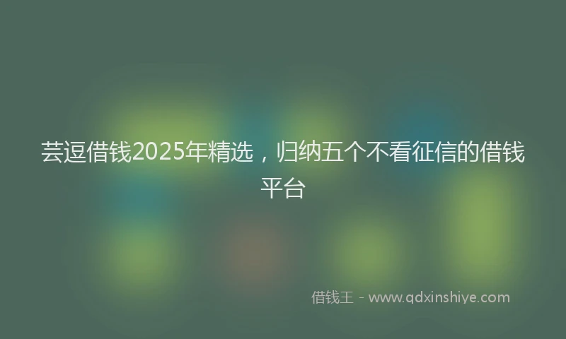 芸逗借钱2025年精选，归纳五个不看征信的借钱平台