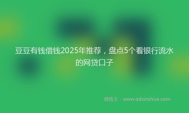 豆豆有钱借钱2025年推荐，盘点5个看银行流水的网贷口子