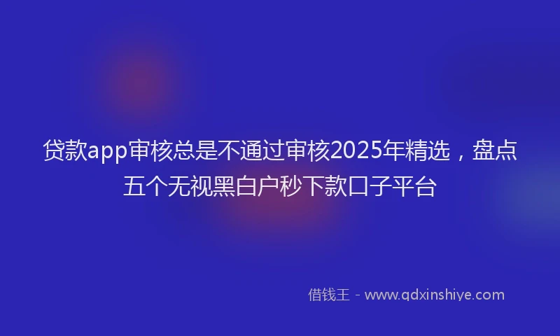 贷款app审核总是不通过审核2025年精选，盘点五个无视黑白户秒下款口子平台
