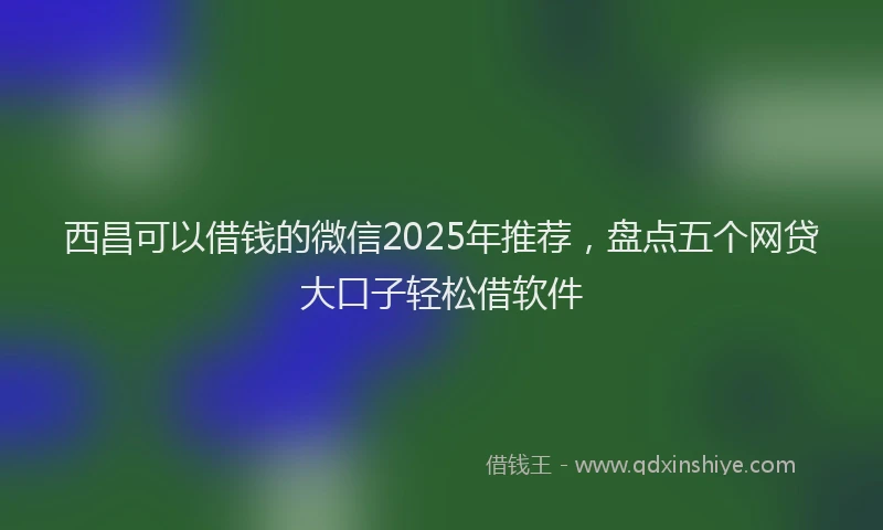 西昌可以借钱的微信2025年推荐，盘点五个网贷大口子轻松借软件
