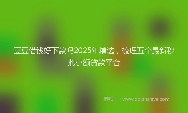 豆豆借钱好下款吗2025年精选，梳理五个最新秒批小额贷款平台